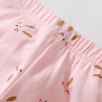 Summer Baby Kids Cartoon Rabbit Pattern T-shirt and Striped Pants Clothing Set for Girls-2