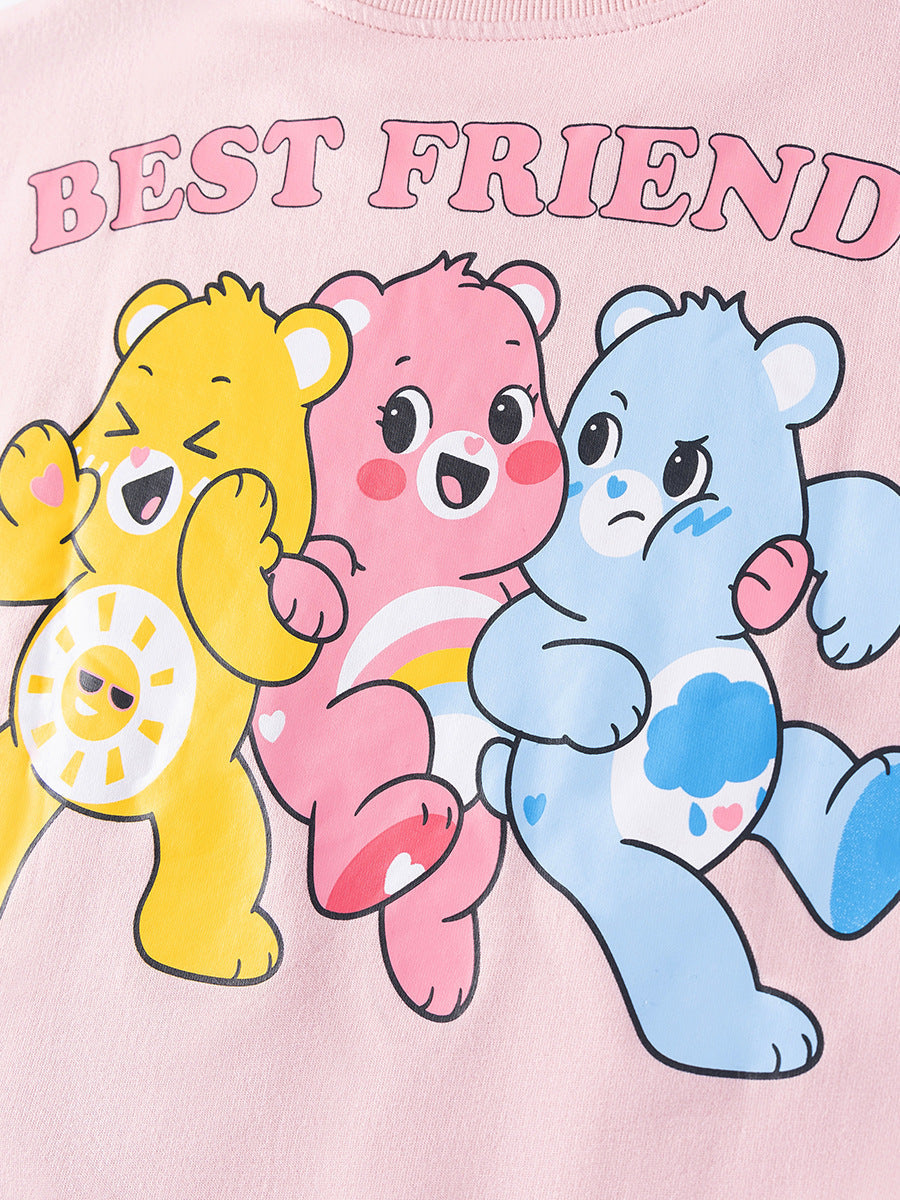 Summer Arrival Teddy Cartoon Pattern Short Sleeves Tulle Dress for Stylish Girls-2