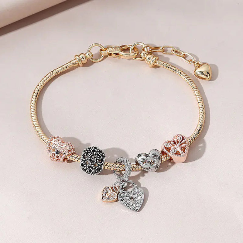 Bracelet en forme de coeur, stylé arbre porte-bonheur