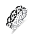 Bague celtique noir argenté sterling pour homme