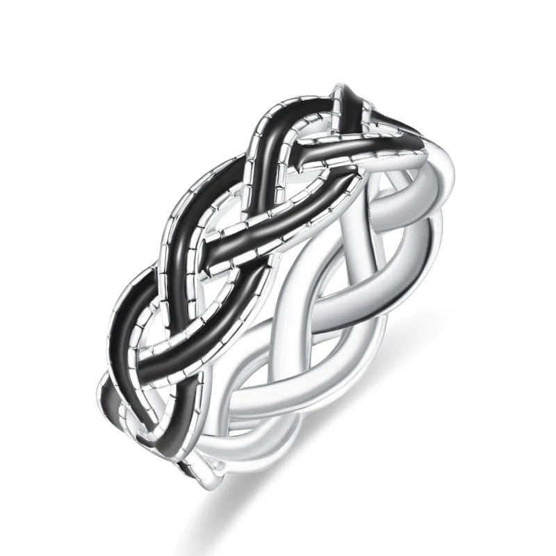 Bague celtique noir argenté sterling pour homme