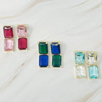 Boucles d'Oreilles Princess à Double Joyaux