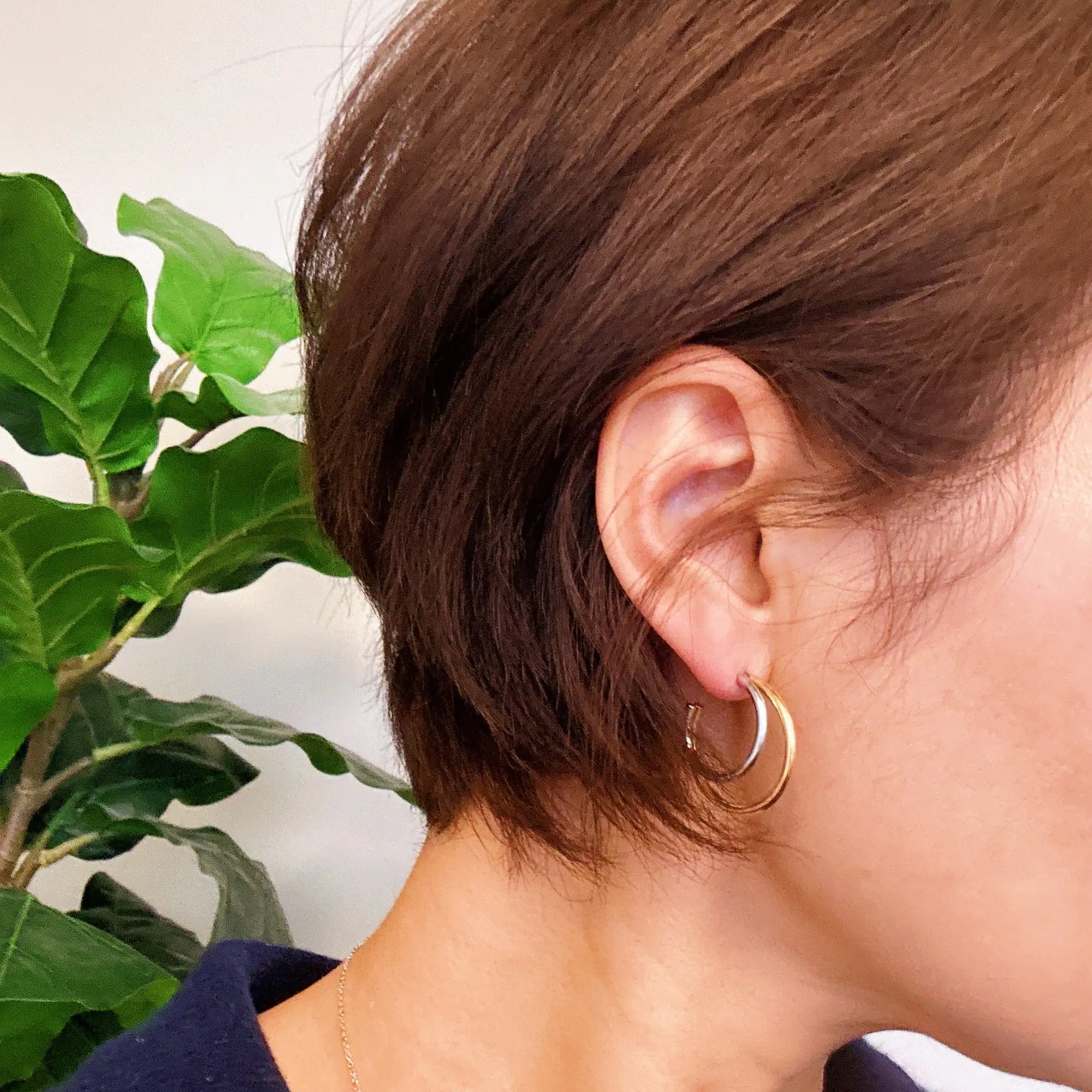 Boucles d'Oreilles Hoop Bicolores