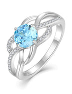 Bague noeud torsadé YL argenté sterling 18 carats